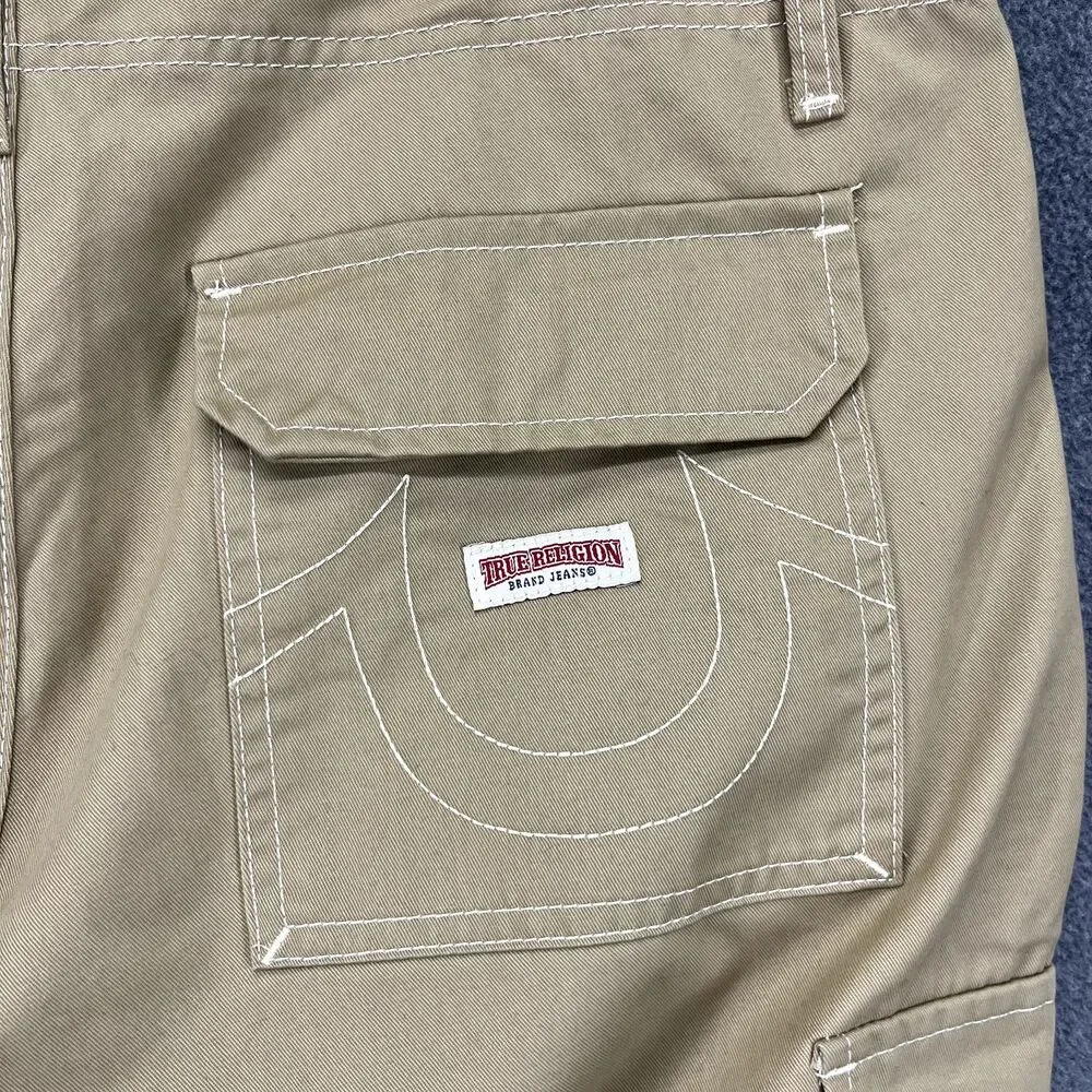 True Religion Cargo Pants 36 X 32 Mens Khaki‎ Travertine Tan
